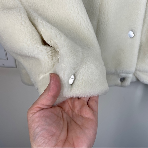 Anine Bing Rory Faux Sherpa Oversized Shacket in Cream L - Picture 6 of 13